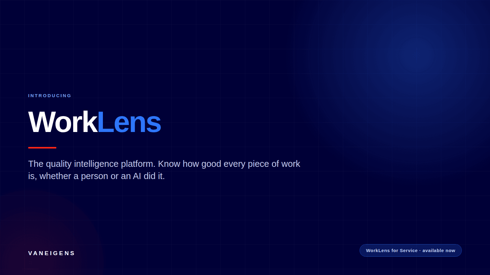 WorkLens by Vaneigens, the quality intelligence platform